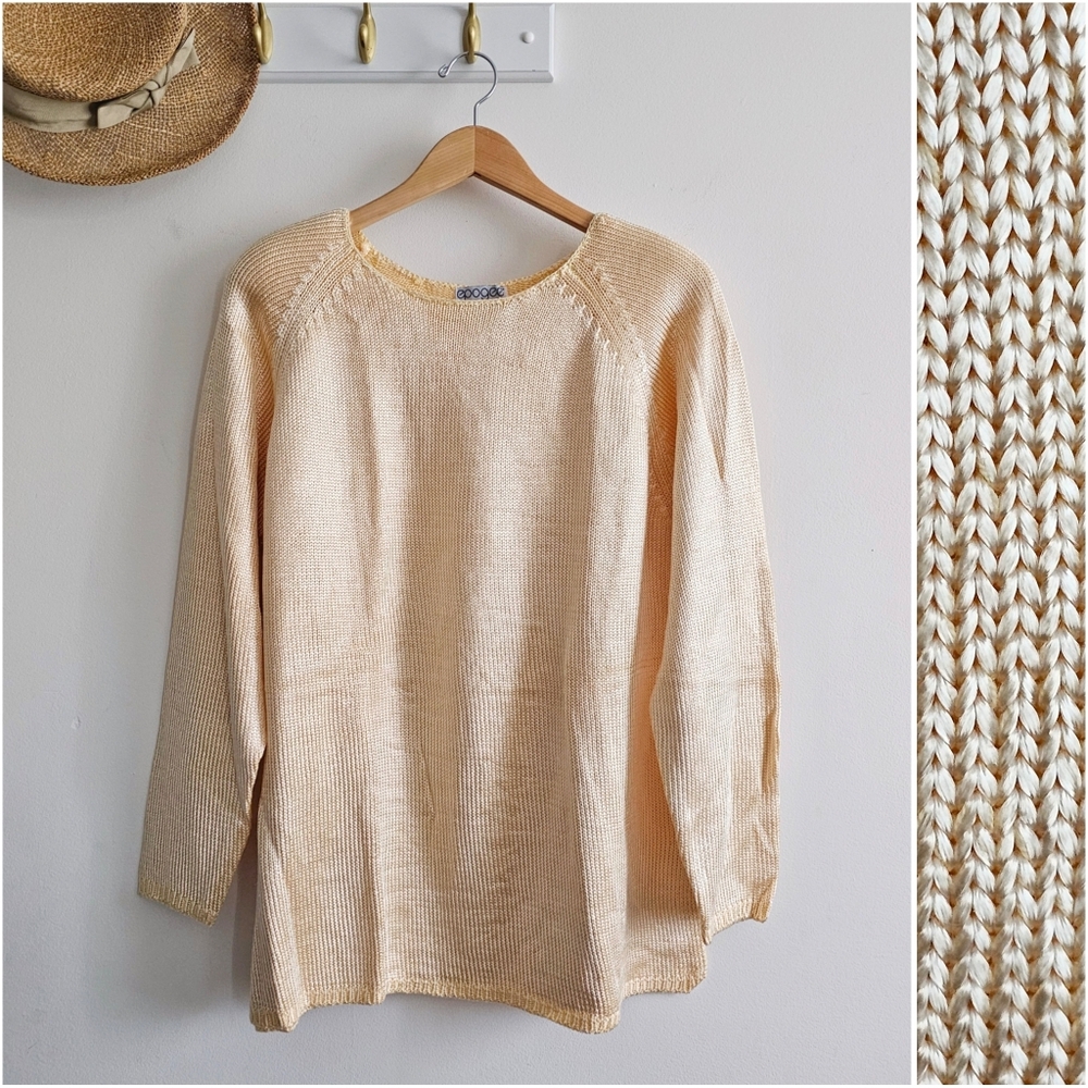 Luxurious Vintage Epogee Heavy Knit Gold Lame Sweater NWT Size L